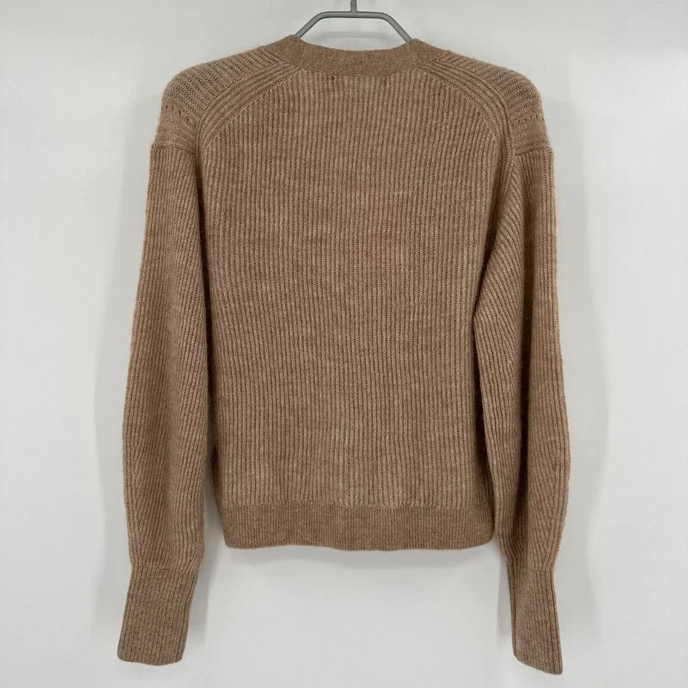 Quince Women's Heather Oatmeal Baby Alpaca-Merino Wool Cropped Cardigan sz XS - Picture 7 of 7